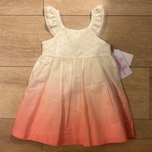 NWT Bonnie Jean Dress Cream and Orange Ombré Sundress